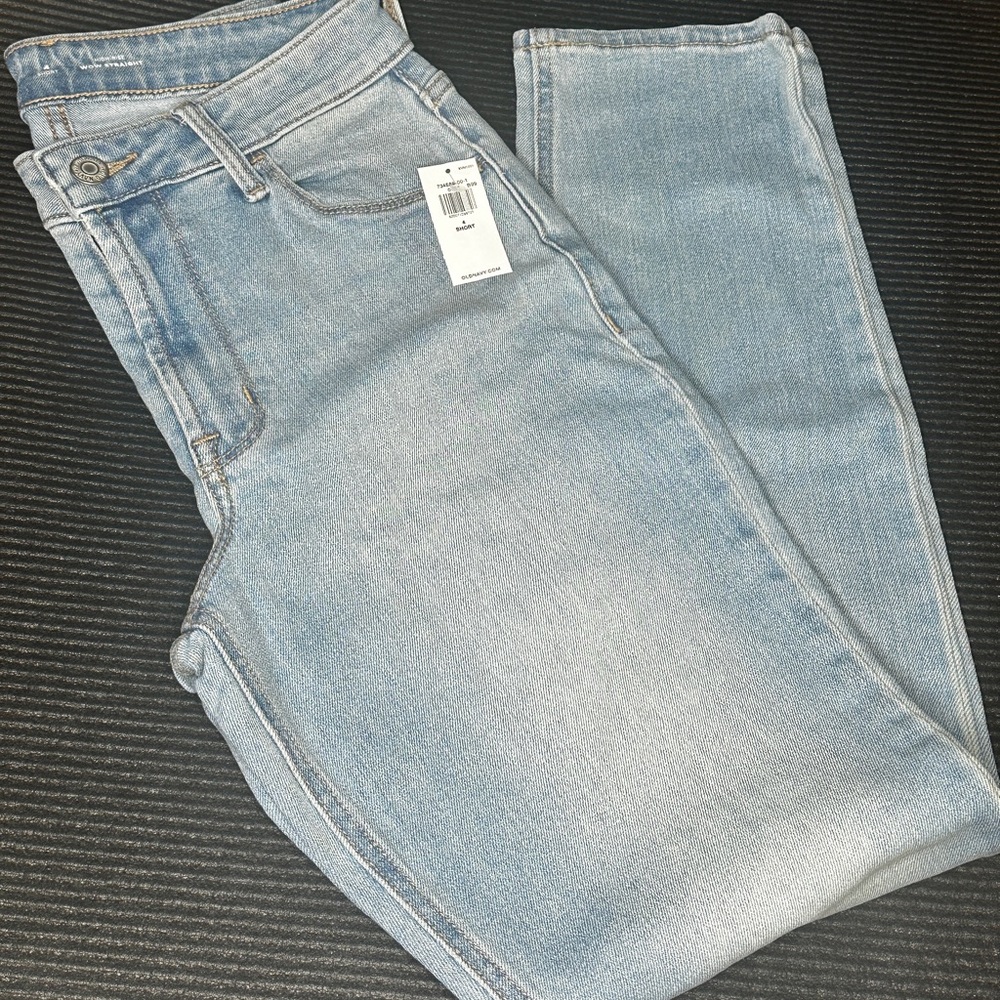 Women Old Navy High Waisted Wow Straight Ankle Jeans Light Wash 4 Short NWT